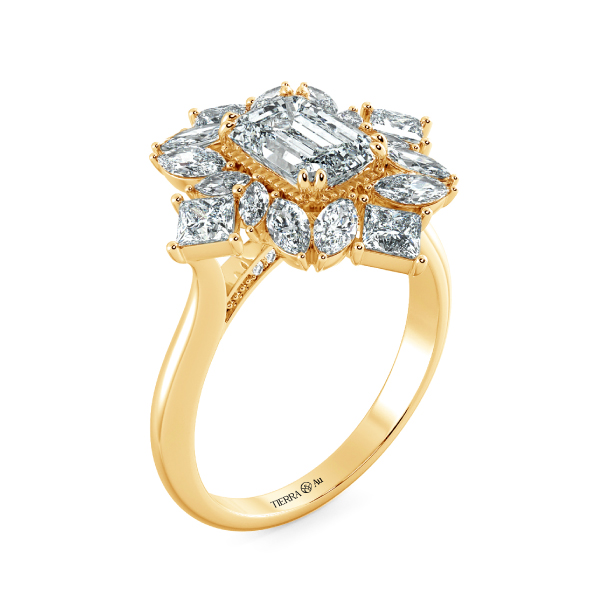 Nhẫn Kim Cương Emerald kết hợp Fancy Halo NKC8210 4